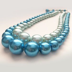 Blue Pearl Holiday Necklace